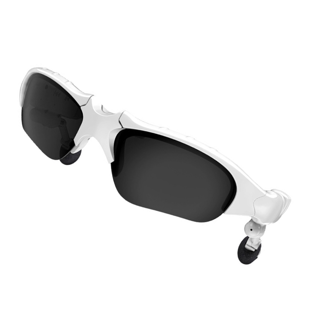 Audio Music Technology - Witte draadloze zonnebril-headset met stereo audio,