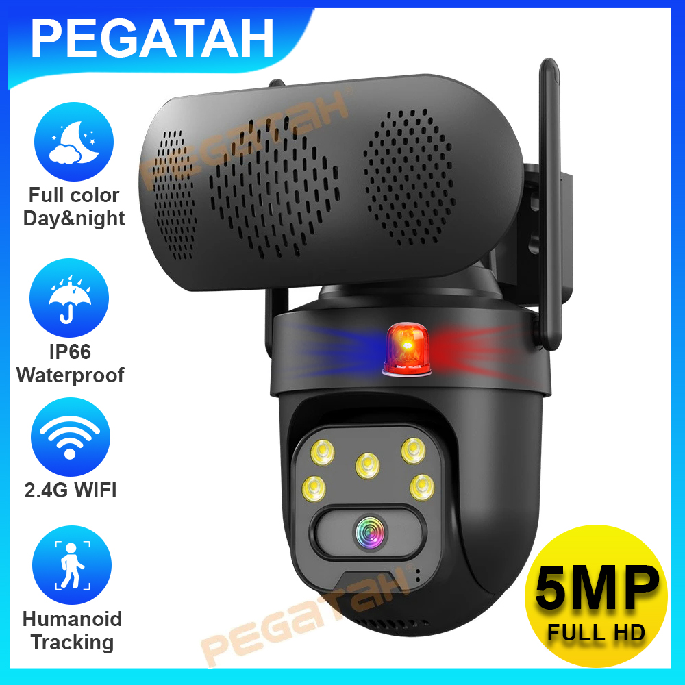 Audiovision Music Player - 5MP IP-camera Buiten 2.4G WiFi Beveiligingscamera's