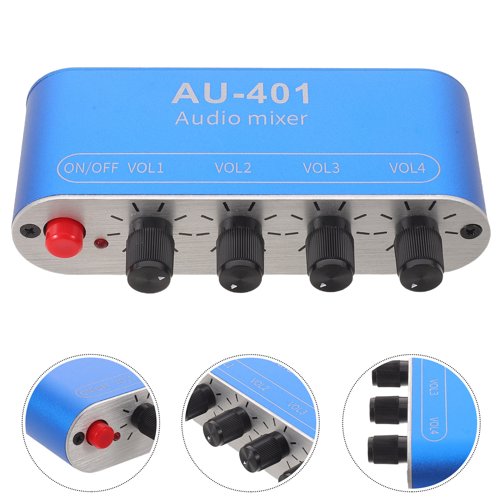 Audio Musically - 4-kanaals audiomixer, compacte stereo mini 3.5mm