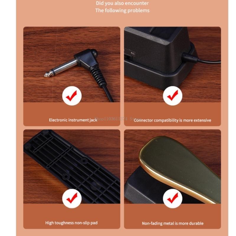 Piano Sustain Pedal - Professioneel dempervoetpedaal Vervangende pianovoetpedaalcontroller Digitale piano