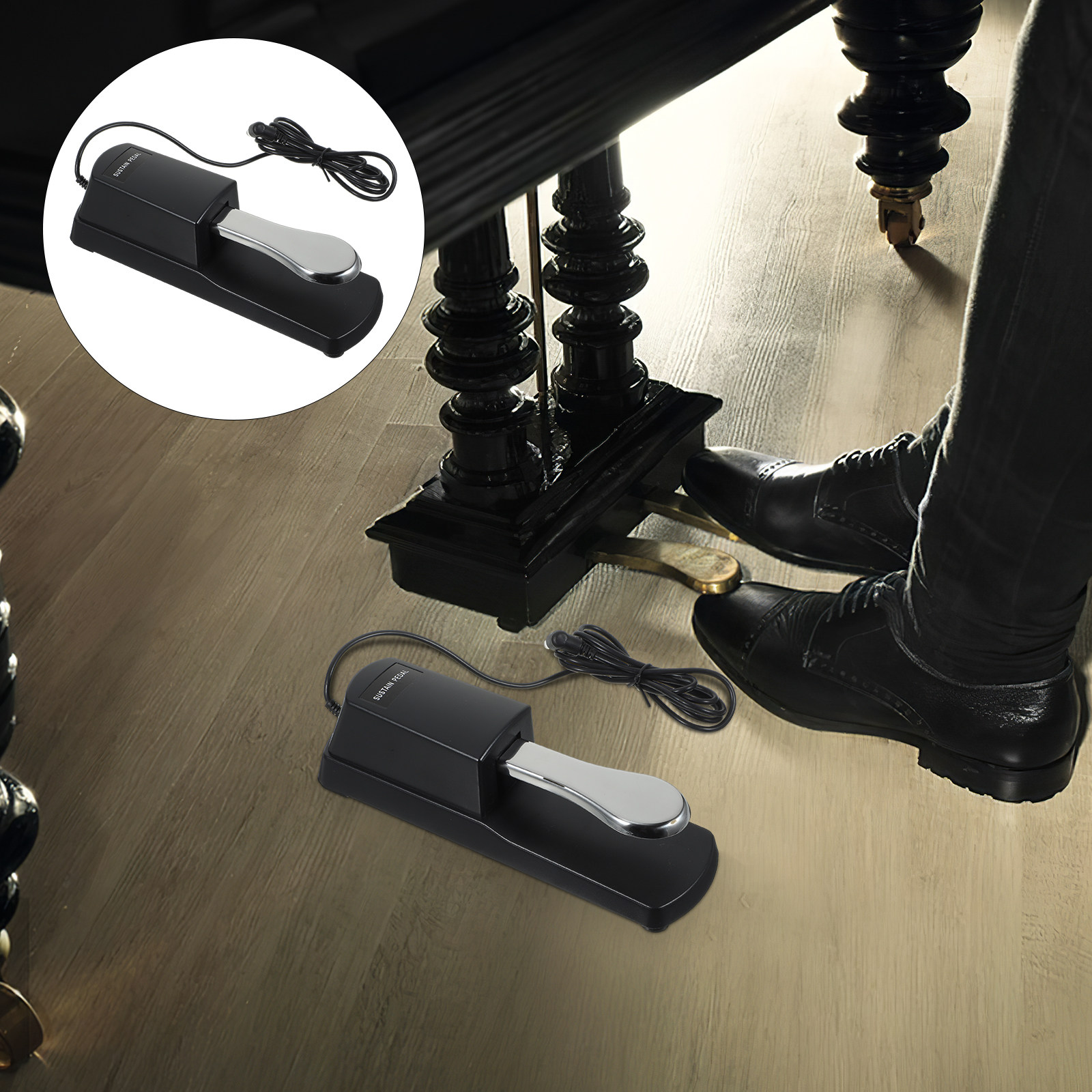 Piano Sustain Pedal - 1Set Universeel Sustainpedaal voor Elektronisch Keyboard,