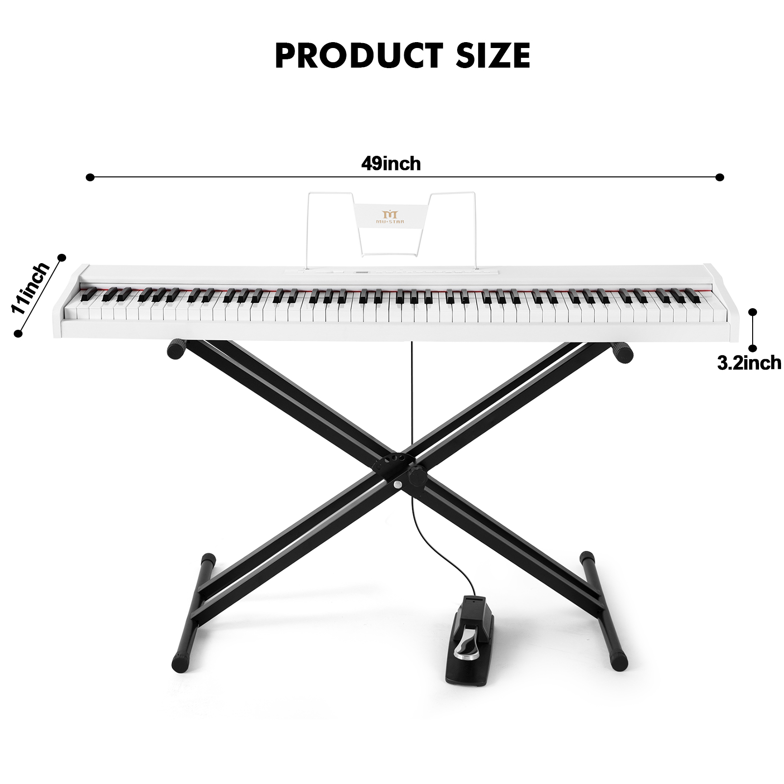 MUSTAR 88-toetsen pianoklavier - Piano Sustain Pedal recensie en prijs