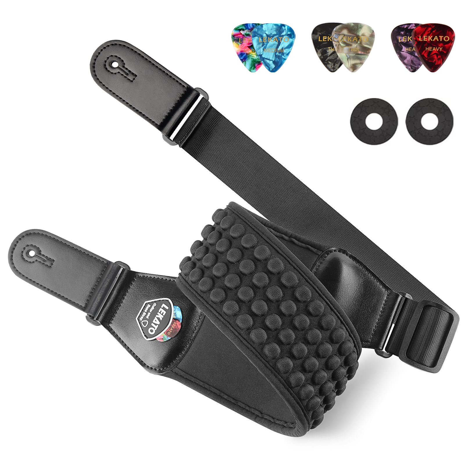 Lekato Pro gitaarband - 3 plec - Guitar Strap Padded recensie en prijs